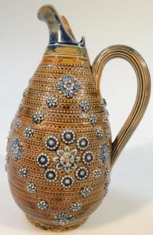 A late 19thC/early 20thC Royal Doulton Lambeth stoneware jug