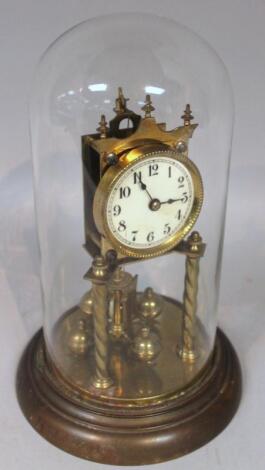 A 20thC brass mantel clock