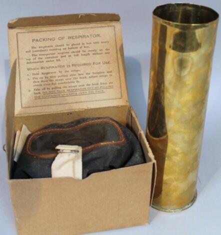 A boxed World War II gas mask