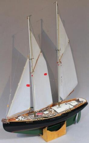 A 20thC wooden model yacht