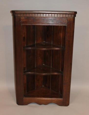 An 18thC style oak hanging cupboard