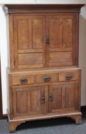 A principally 18thC oak cupboard