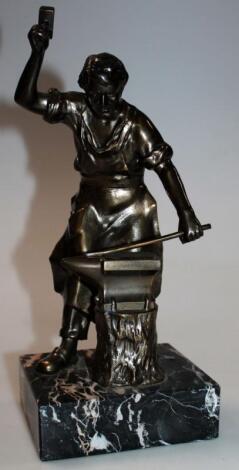 A 20thC bronzed figure