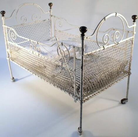 A late 19thC German metal framed bed