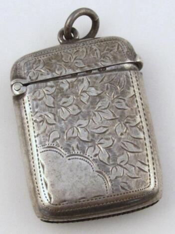 A late Victorian silver vesta case