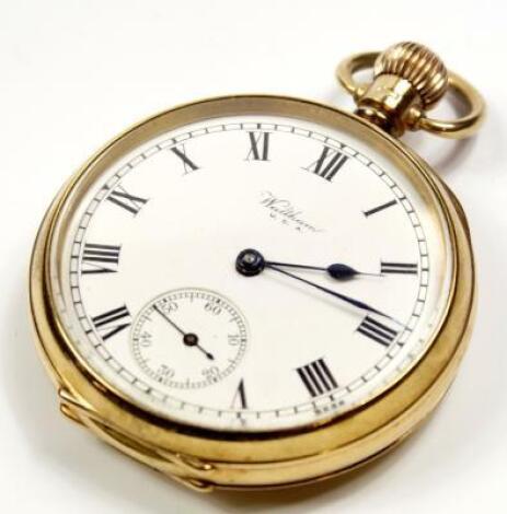 A Waltham yellow metal pocket watch