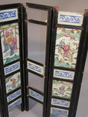 A Chinese Qing period five fold table screen - 3