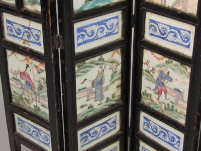 A Chinese Qing period five fold table screen - 4