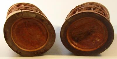 A pair of Chinese late Qing period bamboo brush pots - 5