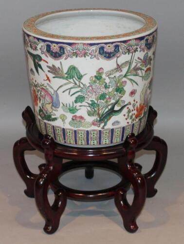 A 20thC Hong Kong earthenware jardiniere