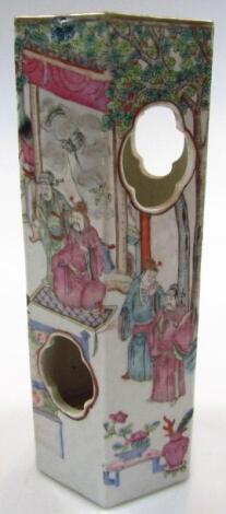 A Chinese Qing period porcelain famille rose vase