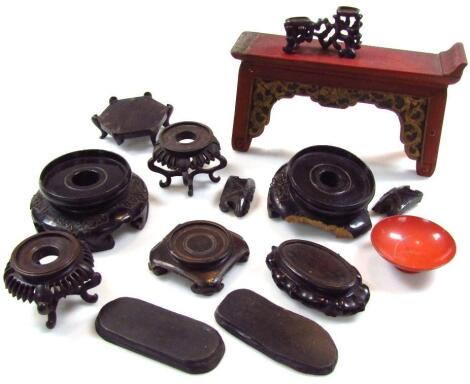 Various oriental miniature furniture and effects