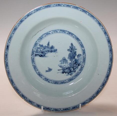 An 18thC Chinese export blue and white porcelain bowl