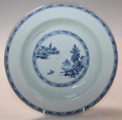 An 18thC Chinese export blue and white porcelain bowl