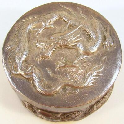 A late 19thC Chinese powder box - 2