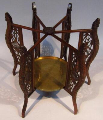 An early 20thC Eastern brass top table - 3