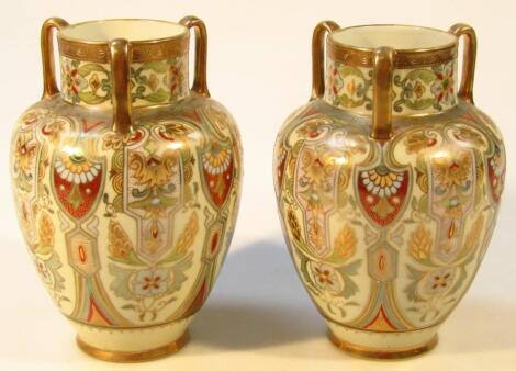 A pair of 20thC Noritake Japanese vases