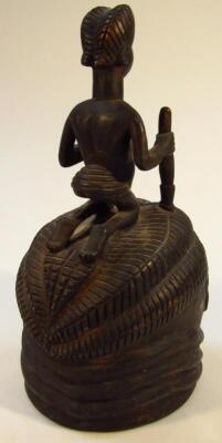 A Mende carved ebonised tribal helmet and mask - 2