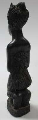 A 20thC ebonised African hardwood tribal figure - 2