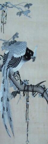 20thC Chinese School. Bird on a branch