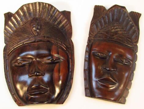 Two 20thC African hardwood tribal masks