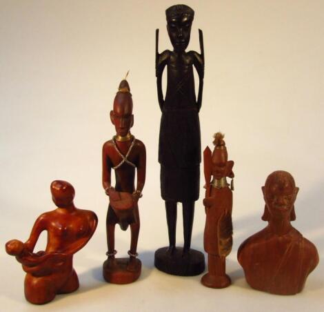 Five various 20thC African tribal figures