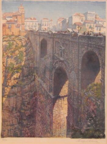 After Wilfred R Wood. Bridge at Ronda