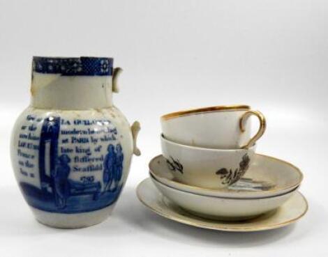 A small collection of English pottery and porcelain