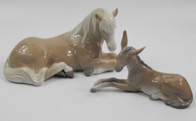 Two Lladro porcelain animals