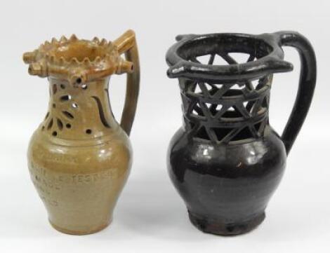 Two 19thC puzzle jugs