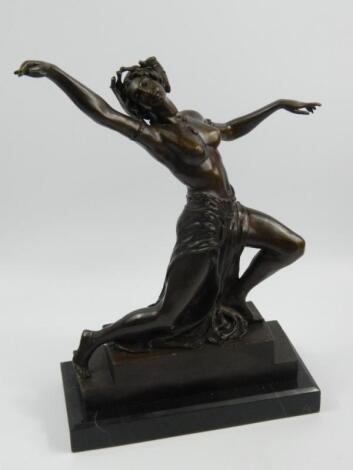 A modern Art Deco Style bronze figure