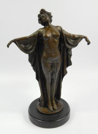 A modern bronze Art Deco style figure