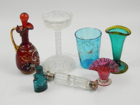 A collection of Victorian and later coloured glass