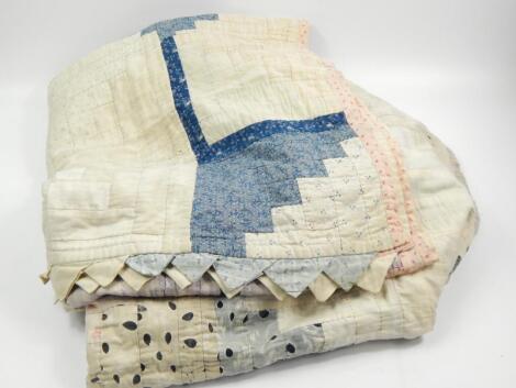 A late 19thC embroidered throw or quilt