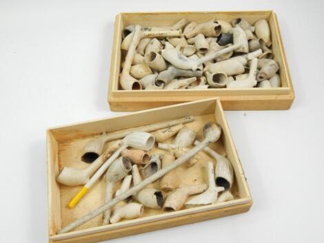 Various clay pipes