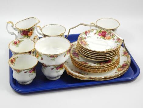 A Royal Albert Old Country Roses part tea set