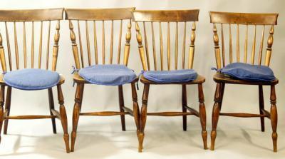 A set of four elm kitchen chairs