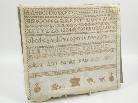 A 19thC pictorial alphabet and numeric sampler