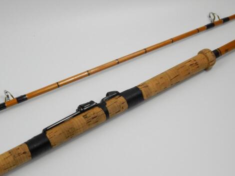 A vintage built cane spinning rod by Norman Woodward of Leicester