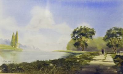 C M Evans. A pair of landscape watercolours