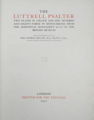 Millar (Eric George). The Luttrell Psalter - 4