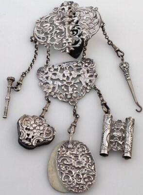 A George V silver chatelaine