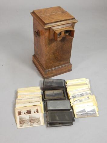 A Victorian revolving stereo card viewer