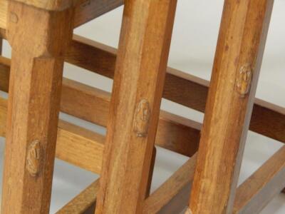 An oak nest of three tables made by Peter Rabbitman Heap - 2