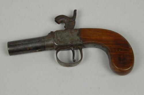 An early 19thC single barrel pocket pistol