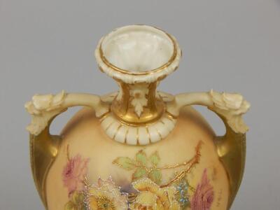 A Royal Worcester two handled blush ivory ground vase - 4