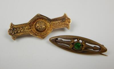 Two bar brooches