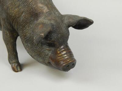 A 20thC / 21stC bronze figure of a female pig - 2