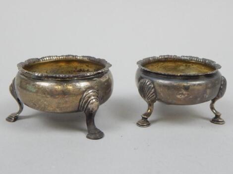 A pair of early 19thC silver salts