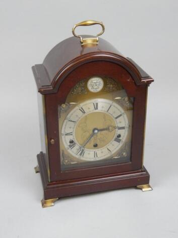 A mid 20thC George III style mahogany Elliott bracket clock